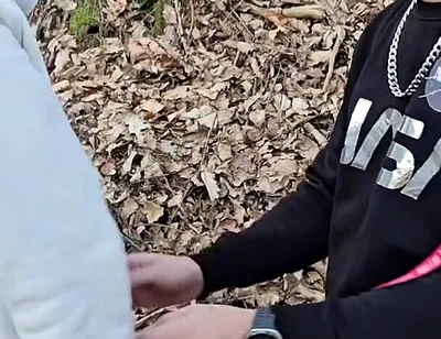 Outdoor Sex in the Woods with My Gay Slut - He Sucked Me Before Taking My Dick Bareback