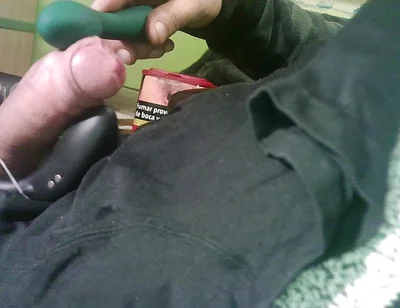 Double Toy Vibrating at the Tip Until Ejaculation