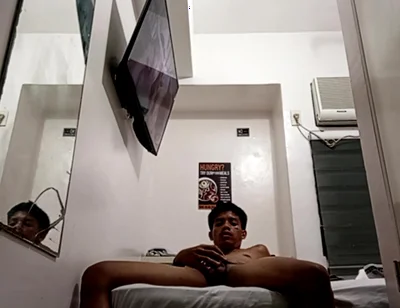 Filipino Twink Jerks His Throbbing Cock in Hotel 2