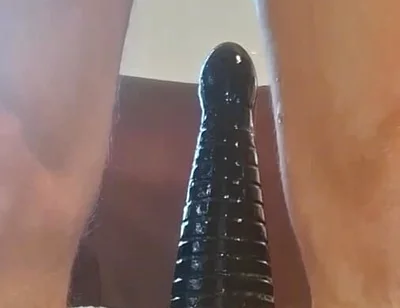 Extreme Solo Toy Session Close up Big Dildo