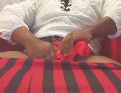 Pirate Cosplayer Jerks off!