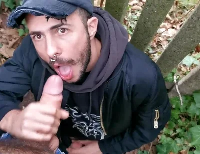 Scally boy sucking cock outdoor