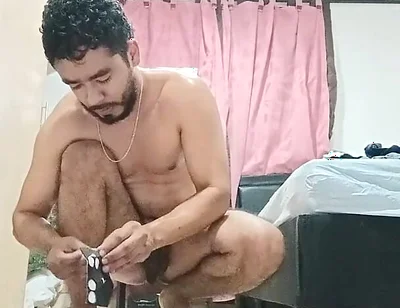 Man Exercising, Sweating and Masturbating