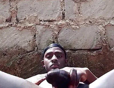 Twink with a Big Black Dick Jerks off in a Hot Vedio Out in Public as Neighbours Watch