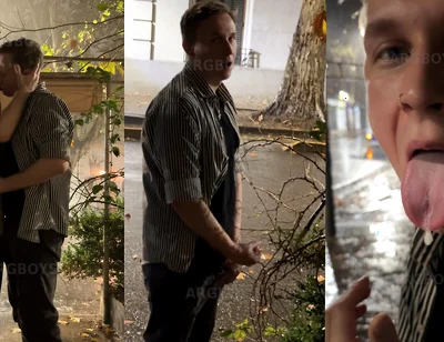 Risky Extreme Couple Jerk off Outdoor Under the Rain (very Romantic)