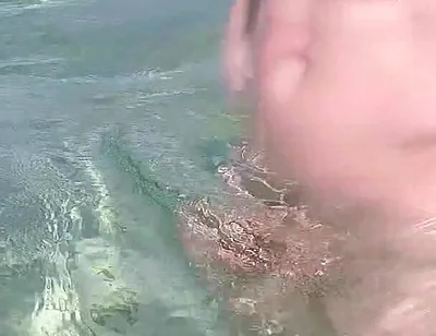 Nude Beach, Waves Playing with My Soft Dick