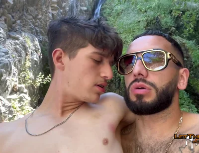 Tatted Gay Stepdaddy Fucks Twink Public Hiking Waterfall Fucking Caught Hardcore Anal Big Cumshot Uncut