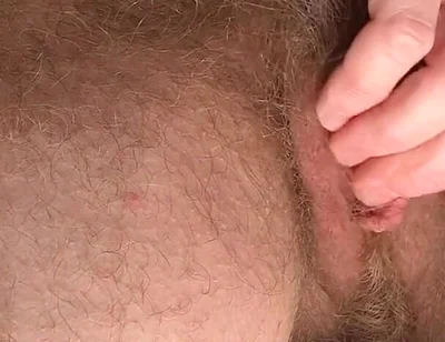Close-up of Hairy Ftm Wanking, Cumming and Squirting