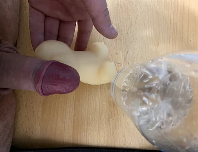 Standing, I Jerk off My Dick and Taste the Lubricant From My Penis