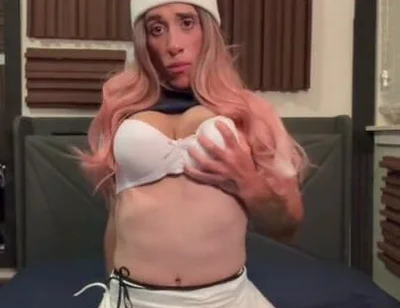 Cute CD with Pink Hair Shaking Ass