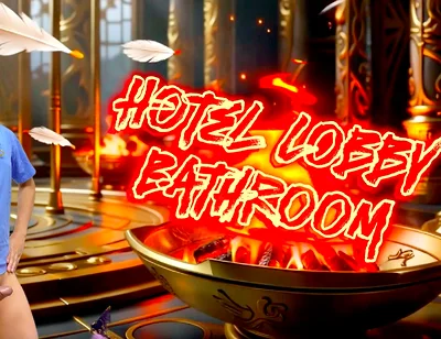A Cock Lover Guy Sucks a Stranger’s Cock in Hotel Lobby Bathroom