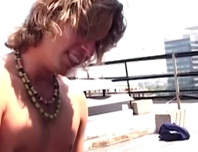 Bareback Rooftop Scene-1 Gay Friends Fucking Hard on the Rooftop