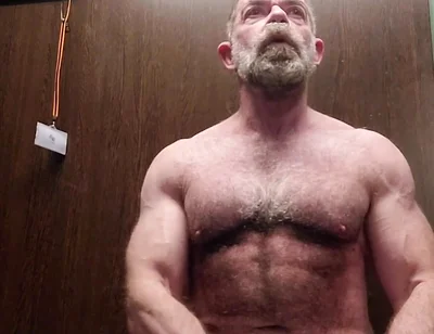 Hairy Stepdaddy Solo in Lockerroom