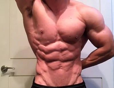 Jacked Bodybuilder Benji Bastian Flexing His Huge, Shredded, Muscles