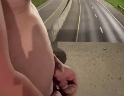 Asian Muscle Hunk Strips Naked on the Bridge - Ripped Flexing & Massive Cumshot
