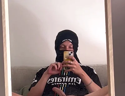 Horny Soccer Bro Shows His Big Cock and Feet with Pre Cum Leaking