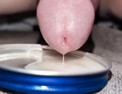 Play, Edge and Leak Lots of Sperm Precum Spunk. Close up Thick Cum Load. Swallow My Own Load