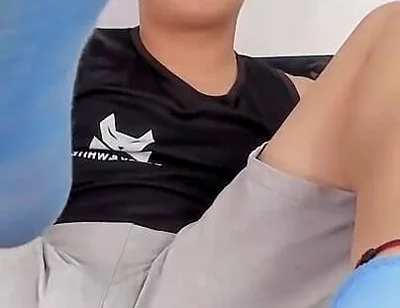 Love the Feet of Your Master Tomasstyl in Its Blue Sports Tights