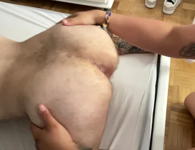 Threesome of Fat Men Fucking Bareback Until They Are Covered in Cum (part 1)