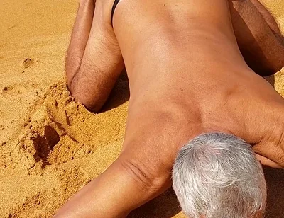 Ladysilva on the Beach in Panties Showing off Her Hot Ass