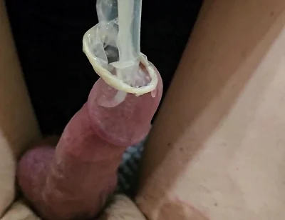 I Shoot Cum in a Used Condom After Using My Under Armour Crew Sock to Jerk off