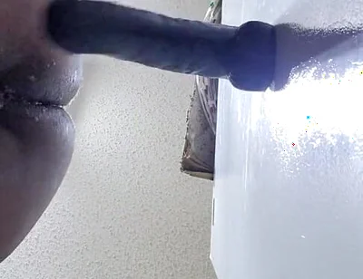 14 Inch Dildo Stretches Me to the Max. It Made Me Piss Cum