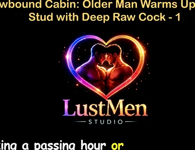 English Audio Gay Sex Story - Snowbound Cabin Older Man Warms up Young Stud with Deep Raw Cock - Part 1