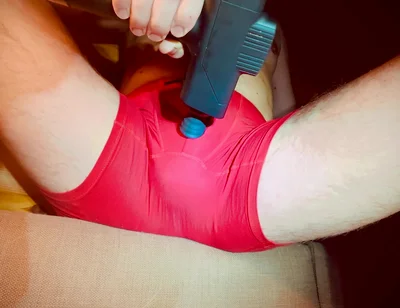 Cumshot in Panties From a Powerful Massager!