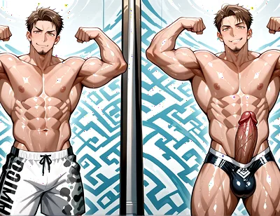 Ai Sexy Oiled Muscle Men