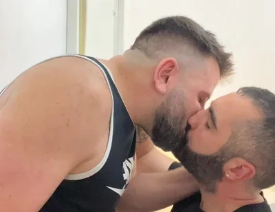 Italian and Spanish Bears Kissing