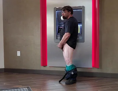 Jerking off at Bank