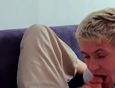 Guy Took a Pornstar Home After Dinner and Let Him Destroy His Throat and Tight Hole