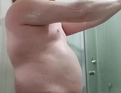 I Wax, Shower, Masturbate, Wick My Feet, Cum and Swallow My Cum in the Shower