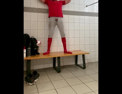 Alpha Fun in the Locker Room with Jockdad87 in Baseball Gear