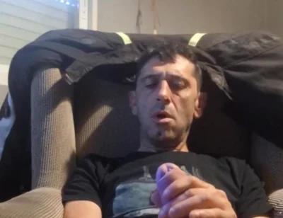 Guy Masturbating on the Sofa