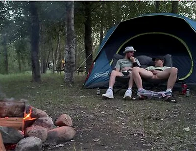 Sucking His Mushroom Head While Camping