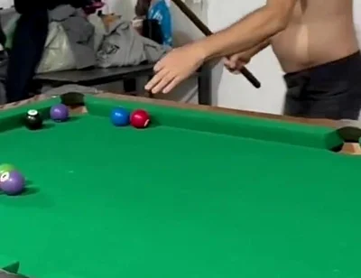 Sr Carmona and Victor Ferraz Playing Naked Billiards