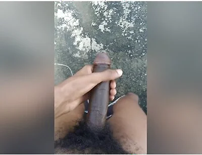 Morning Verbal Jerking Off Big Black African Dick Outside Huge Cumshot Feet