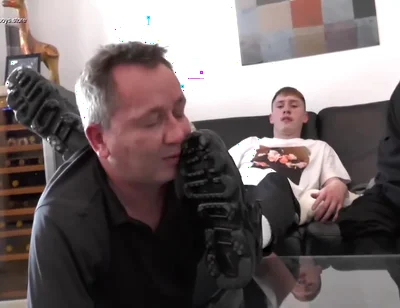 German masters sneaker licking old men