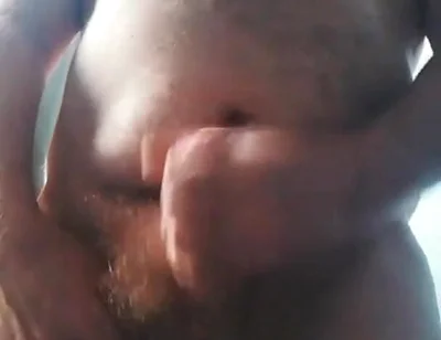 Big British Hairy Daddy Bear Wanking with Cumshot