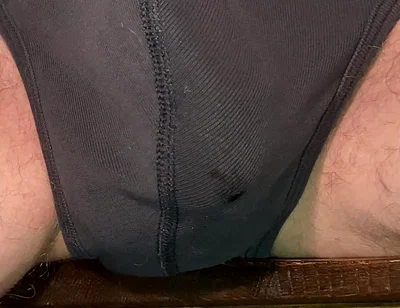 Daddy's Cock Leaks Through Underwear