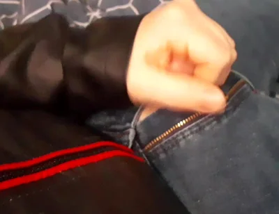 Jerking in Biker Leather Jacket