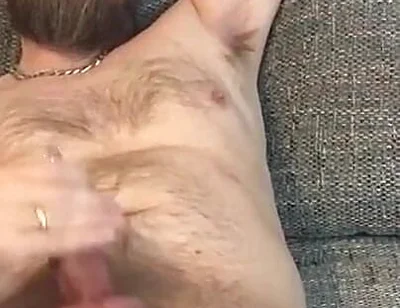 Shooting a Massive Load on My Hairy Body While Jerking off My Huge Hairy Pierced Cock
