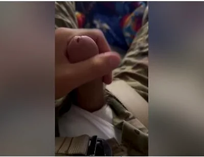 Horny Solider In Tighty Whities And Orange Jockeys Jerks Off While Wearing His Ocp Uniform