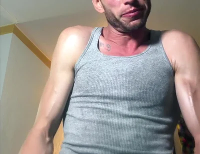Sweaty Jerk off See Stain on My Chest with Big Bust at End