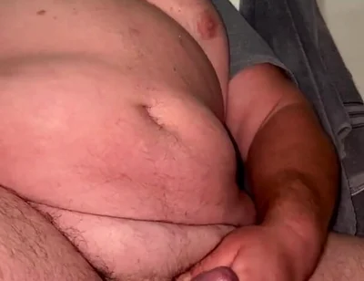 Bear Smoking and Stroking on the Toilet