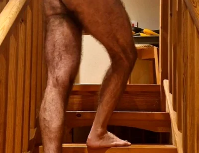Hairy Walk up Stairs