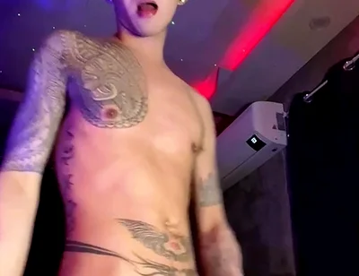 Asian Inked Boy Teasing and Jerking off