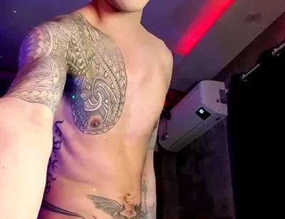 Asian Inked Boy Teasing and Jerking off