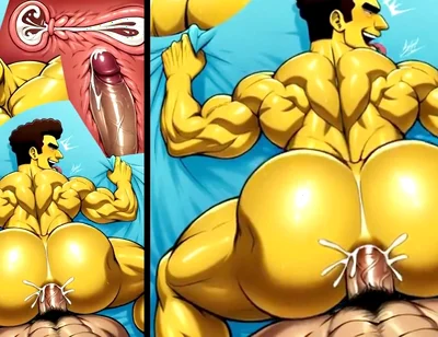 Compilation of Gay Anal Sex in a Simpsons Cartoon Style